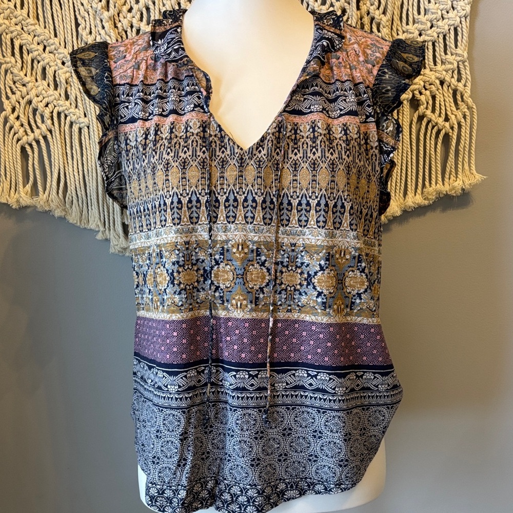 Lucky Brand Multicolor Patterned Blouse